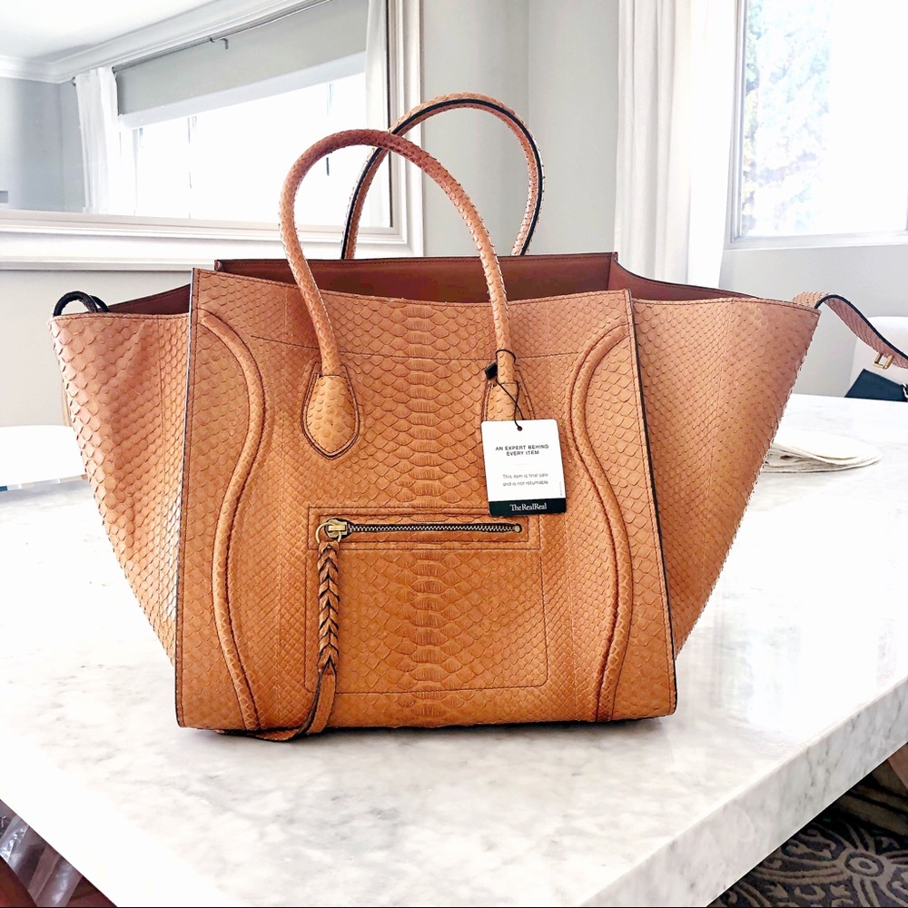 SOLD Celine Python Medium Phantom Luggage Bag Tote - Picture 7 of 11